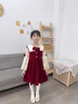 WVD美國(guó)品牌童秋冬款2025新款紅色時(shí)髦洋氣小女孩裙子冬季兒童公主裙9831紅色 9831紅色110 CM 曬單實(shí)拍圖
