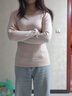 Carey Kay德絨發(fā)熱保暖內(nèi)衣女2025年秋冬款羊絨蠶絲內(nèi)搭打底衫秋衣秋褲套裝 鳶粉 L 曬單實拍圖