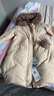千仞崗冬季鵝絨羽絨服女士長(zhǎng)款連帽大毛領(lǐng)外套百搭休閑時(shí)尚保暖防寒服 杏仁米 M (165) 曬單實(shí)拍圖