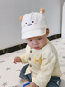 圖涂丫嬰兒帽子秋冬男寶寶鴨舌帽春秋季新生兒0-1-2歲嬰幼兒遮陽(yáng)帽秋天 斑點(diǎn)萌寶-奶油米 46碼：帽圍（42-46cm）建議6-12個(gè)月 曬單實(shí)拍圖