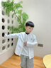 POLOWALK新品2024秋季男童牛津紡長(cháng)袖襯衫大童休閑潮流學(xué)院風(fēng)兒童上衣 白色 130 曬單實(shí)拍圖
