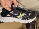 特步（XTEP）【凌越】男童鞋夏季兒童運動鞋大網(wǎng)面透氣一腳蹬中大童女童跑步鞋 黑/新白色 37碼 曬單實拍圖