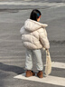 雅鹿2025新款兒童女童羽絨服短款女寶女孩子大童洋氣冬季加厚外套 米白 120 cm 曬單實拍圖