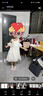 小野七天女童夏裝連衣裙2024新款夏天裙子兒童露肩公主裙小女孩夏季雪紡裙 兒童米白連衣裙 120 曬單實(shí)拍圖