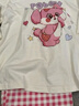 果殼（Gukoo）睡衣女春夏季可愛(ài)兔子印花粉色格子褲新款女士可外穿家居套裝A 兔子女套 M 曬單實(shí)拍圖