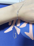 周六福（ZLF）  18k金項鏈女玫瑰金彩金項鏈O字素鏈女生 白-41+5cm（0.8-1g） 素鏈 曬單實(shí)拍圖