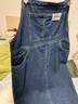 唐獅牛仔背帶裙女秋冬新款韓版寬松直筒裙中長款 牛仔藍(lán) M 曬單實拍圖