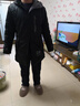 花花公子（PLAYBOY）風衣男春秋中長款連帽時尚潮流印花青年夾克休閑英倫大氣穩(wěn)重外套 黑色 3XL 曬單實拍圖