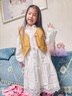 G.DUCKKIDS小黃鴨女童連衣裙春秋季兒童套裝中大童馬甲裙子兩件套女孩公主裙 白色蕾絲裙 120 尺碼5~6歲【110-120cm】 曬單實(shí)拍圖