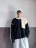 nasawassup復(fù)古慵懶風(fēng)毛衣男冬季潮ins痞帥寬松加厚針織衫青少年情侶上衣服 杏Z寬松款 M 建議95-105斤 曬單實(shí)拍圖