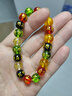 仿真六字真五行玻璃手串彩男女款飾品轉運招財凈化復古佛珠手鏈 10mm玻璃手串 曬單實(shí)拍圖