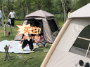 探險(xiǎn)者全遮光黑膠帳篷戶外野營過夜露營速開便捷裝備全套2-3人帶充氣墊 5-8人戶外露營過夜+全自動充氣床 曬單實(shí)拍圖