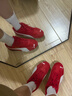 彪馬大童薄底鞋SPEEDCAT賽車(chē)休閑鞋 紅色-彪馬白    36    曬單實(shí)拍圖