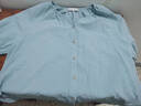 佐丹奴短袖襯衫女夏季新款文藝風(fēng)純棉圓領(lǐng)插肩袖休閑襯衣18344213 73霧藍 M 曬單實(shí)拍圖