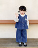 G.DUCKKIDS小黃鴨童裝女童春裝牛仔套裝2025新款洋氣牛仔三件套寶寶春秋衣服 深藍色牛仔三件套 130 (建議115-125cm 5.2-7周歲) 曬單實(shí)拍圖
