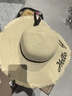 Rindu草帽女大帽檐海邊夏季新款戶外透氣圓頂度假編織沙灘帽草編防曬帽 大沿繡花米色（帽圍55-58cm） 曬單實拍圖