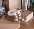 UGG【雙11搶先購】秋季新款女士厚底懶人毛毛鞋 1166733CHE|栗色39 曬單實(shí)拍圖