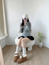 UGG秋季女士時尚舒適平底圓頭蝴蝶結(jié)翻折鞋口懶人毛毛鞋 1153517 CHE | 栗色 38 曬單實拍圖