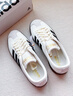 adidas T頭鞋 VL COURT復古板鞋德訓鞋男女阿迪達斯輕運動(dòng) 漢玉白/黑色/樹(shù)脂黃   42 曬單實(shí)拍圖