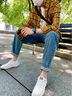 真維斯（Jeanswest）男鞋秋季2025小白鞋男一腳蹬運(yùn)動鞋子男士休閑板鞋 白色42 曬單實(shí)拍圖