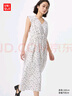 優(yōu)衣庫女裝棉質(zhì)印花打褶連衣裙無袖裙子度假碎花480629 69 藏青色 M /160/84A 曬單實(shí)拍圖