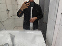 閎風(fēng)潮牌長(cháng)袖襯衫男春夏秋季韓版痞帥純色上衣服日系休閑男生襯衣外套 黑色1 XL 曬單實(shí)拍圖