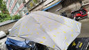 電動(dòng)車(chē)雨傘電瓶遮陽(yáng)傘遮雨防曬擋雨加厚踏板摩托車(chē)電單車(chē)雨棚 羽毛灰色直桿支架（黑膠傘） 170*115 曬單實(shí)拍圖