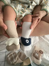 BIBK日本新生兒襪子春秋純棉無(wú)骨寶寶襪子秋冬薄款可愛(ài)公仔嬰兒中筒襪2雙裝（米色小熊+淺灰小熊）0-6月 曬單實(shí)拍圖