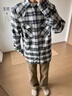 TOMMY JEANS25新款秋冬男裝純棉微抓絨法蘭絨復(fù)古漸變格紋襯衫外套22019 黑白格紋BDS S 曬單實(shí)拍圖