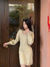 Calvin KleinJeans春夏女士ck兩件套復古燈籠袖開(kāi)衫針織吊帶連衣裙J225373 ACF-象牙白 XS 曬單實(shí)拍圖