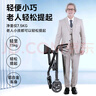 康宏奇老年人助力行走器帶座椅帶輪助行器老人手推車殘疾人防摔可坐可推 【曜石黑·標(biāo)準(zhǔn)款】助行+休息椅（航空鋁合金）928 曬單實(shí)拍圖