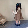G.DUCKKIDS女童連衣裙秋冬兒童裝2024秋裝新款套裝韓版洋氣寶寶秋冬公主裙子 卡其色(兩件套) 100 適合身高90-100cm年齡3-4歲 曬單實(shí)拍圖
