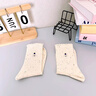 貓人【100%純棉】女士襪子女卡通刺繡點(diǎn)子紗芭蕾風(fēng)中筒襪5雙25年新品 曬單實(shí)拍圖