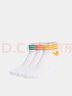 adidas經典舒適三條紋短筒及踝襪子男女阿迪達斯官方三葉草 白色/橙黃/深黃/綠色 3942 曬單實拍圖