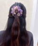 兩世歡法式暈染夢(mèng)幻紫色花朵抓夾女2025新款高級感后腦勺鯊魚(yú)夾高端頭飾 水墨絹紗紫粉花朵抓夾 曬單實(shí)拍圖