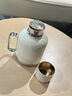 尚明便攜燜茶壺抑菌鍍鈦戶外旅行保溫杯家用辦公茶水分離燜泡水杯茶具 米白色 600ml 曬單實拍圖