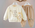 G.DUCKKIDS小黃鴨女寶寶秋裝女童套裝一歲嬰兒衣服小女孩春秋休閑衛衣兩件套 淺黃色l兩件套 80 尺碼6-12月【75-85cm】 曬單實(shí)拍圖