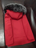 WVD冬季派克服男短款皮毛一體厚外套整皮草獺兔毛內膽可拆卸2025新款 紅色后背無(wú)印花 M 120斤以?xún)?曬單實(shí)拍圖