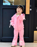 G.duck小黃鴨女童套裝2025春秋新款兒童可愛(ài)休閑裝寶寶公主風(fēng)連帽兩件套 淡粉色喇叭褲套裝 均碼 90 曬單實(shí)拍圖