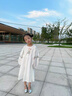 G.DUCKKIDS女童春裝連衣裙2025新款法式兒童長(cháng)袖針織馬甲春季女孩洋氣公主裙 白色連衣裙 120 cm 曬單實(shí)拍圖