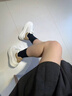 UNITESWAY小白鞋女2025秋季新款厚底百搭板鞋女時(shí)尚通勤增高舒適顯瘦鞋子女 米白拼紅色 牛皮 35 曬單實(shí)拍圖