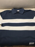GXG男裝【涼感】條紋拼色polo衫短袖 藏青色 180/XL 曬單實(shí)拍圖