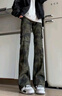 卡圖弛美式高街設(shè)計(jì)感迷彩褲子男夏季潮流復(fù)古直筒hiphop微喇工裝牛仔褲 迷彩 XL 曬單實(shí)拍圖