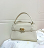 CHARLES&KEITH鱷魚(yú)紋凱莉包手提斜挎婚包包女包生日禮物CK2-50270880-1 Ivory象牙色 S 曬單實(shí)拍圖