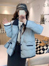 妍莉芬（yanlifen）小香風(fēng)羽絨棉服女裝2025冬季短外套女2025年新復古棉衣羽棉襖絨服 藍色 L 曬單實(shí)拍圖