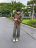 JEEP SPIRIT工裝褲男2025新款彎刀褲男士春夏季薄款美式?jīng)_鋒褲直筒休閑褲子男 灰綠色  常規 L 曬單實(shí)拍圖