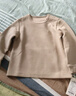 babylove嬰兒上衣春秋季男女寶寶衛(wèi)衣高級(jí)秋裝長(zhǎng)袖T恤內(nèi)搭華夫格打底 雪菲咖 90 cm 曬單實(shí)拍圖