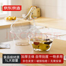 京東京造 水瓢 廚房水勺加深加厚長(cháng)柄家用塑料透明帶嘴刻度 1L*1只 曬單實(shí)拍圖
