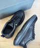 哈森【頭層牛皮】休閑鞋男2025秋季新款男士休閑皮鞋通勤男鞋真皮 黑色 單層 四季款 41 (255mm) 曬單實(shí)拍圖