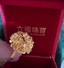 六福珠寶七夕禮物 足金錦繡佳緣黃金戒指繡球花囍愛(ài)婚嫁禮 計(jì)價(jià) 約11.55克 曬單實(shí)拍圖
